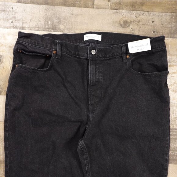 Abercrombie & Fitch 90s Relaxed High Rise Jeans Women's 18s shorter inseam Black - Picture 2 of 13